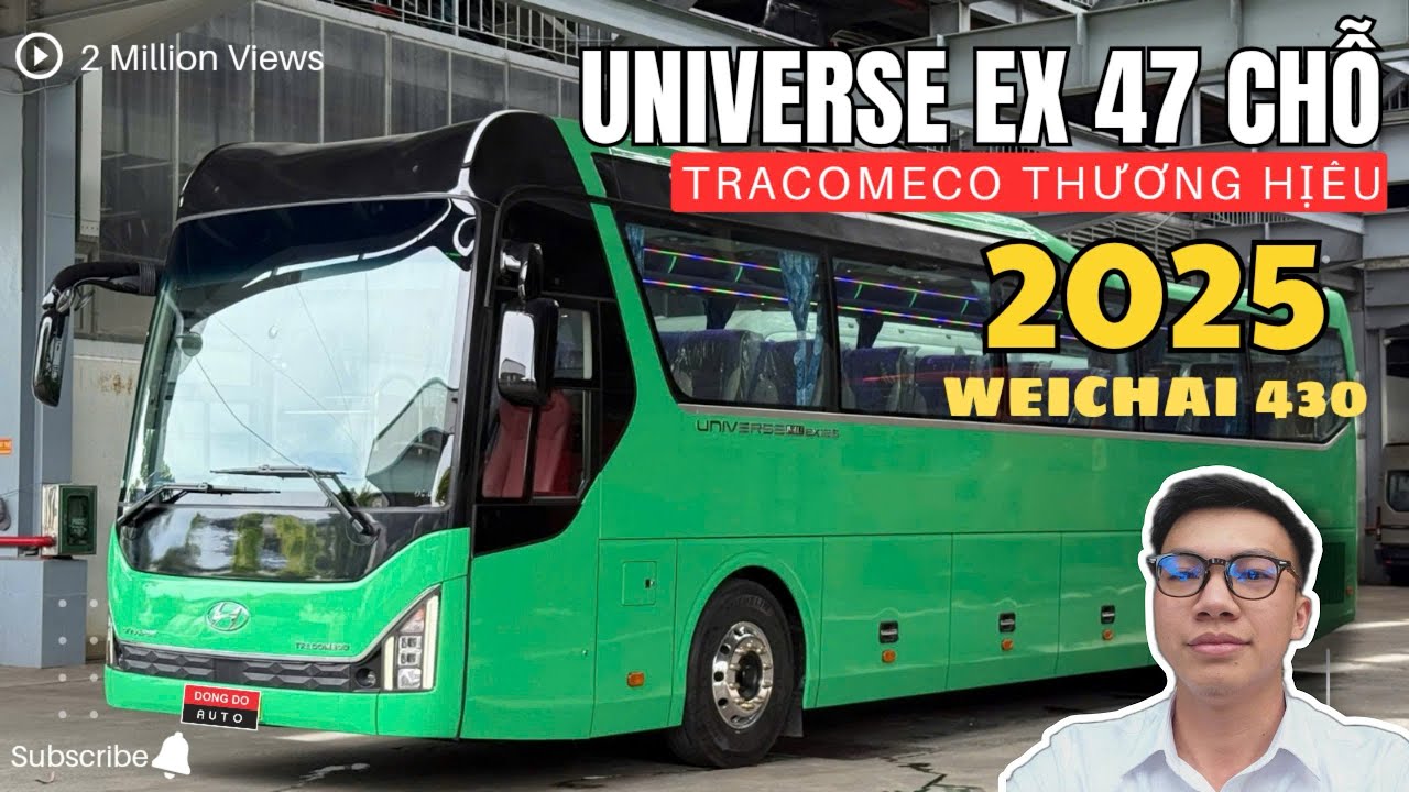 UNIVERSE EX 47 chỗ TRACOMECO đời 2026 Mặt Hyundai động cơ Weichai 430 Hỗ trợ ngân hàng  0902.488.366