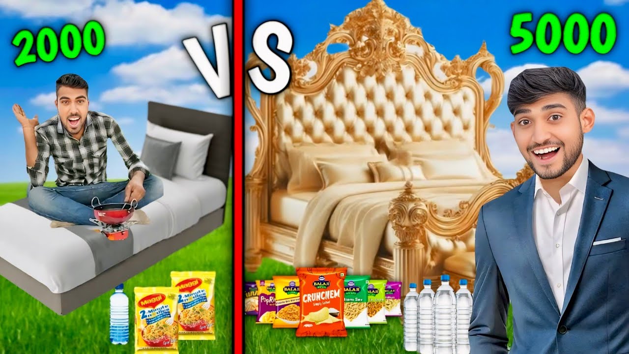 OVERNIGHT SURVIVE IN LOW to HIGH BUDGET BED CRAZY ADVENTURES