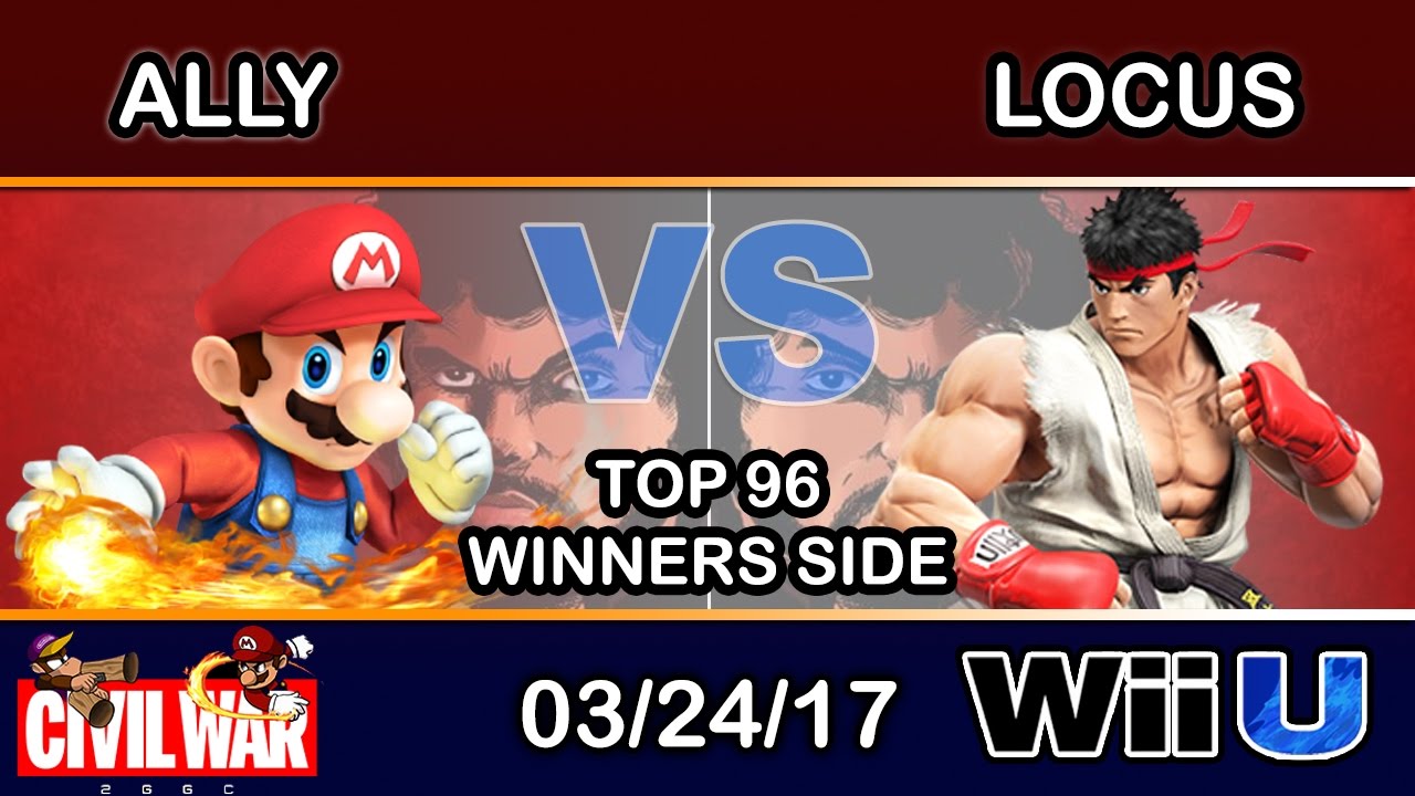 2GGC: Civil War - C9 | Ally (Mario) Vs. UBCEA | Locus (Ryu) Top 96 Winners Side - Smash Wii U