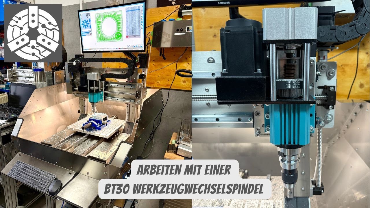 Arbeiten mit der BT30 Werkzeugwechselspindel auf meine CNC Fräsmaschine