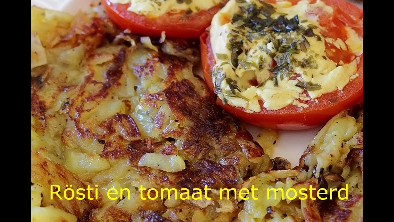 Rösti en tomaat met mosterd bereiden