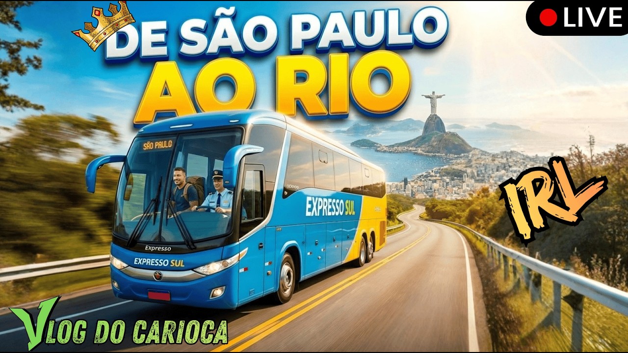 🟢 RIO AO VIVO IRL: 👑🇧🇷 saindo de SÃO PAULO agora… DESTINO: RIO! 🚍🔥 #rj #errejota #riodejaneiro