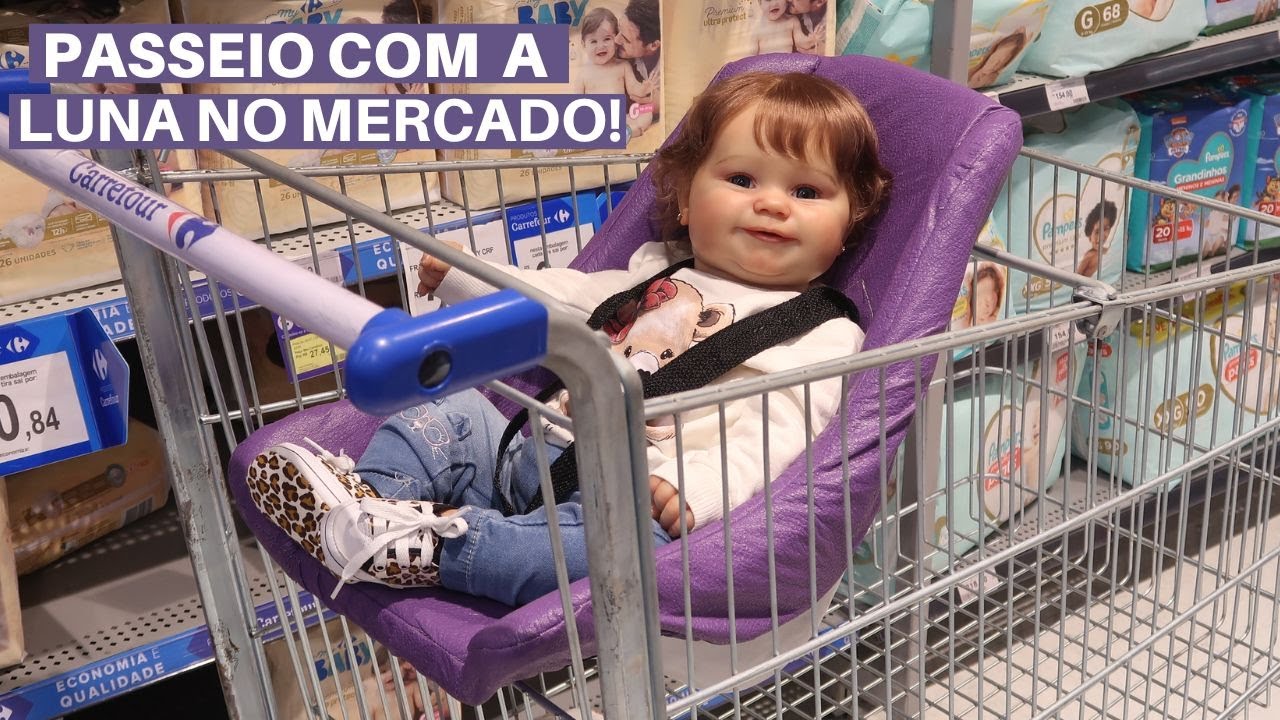 LEVEI A MINHA BEBÊ REBORN LUNA NO MERCADO