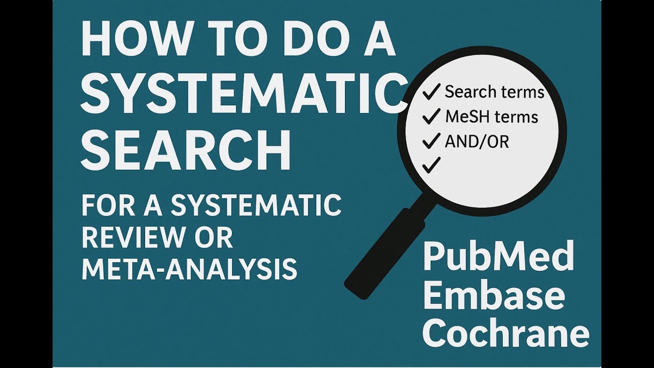 How to Do a Systematic Search for a Systematic Review or Meta-analysis | PubMed, Embase, Cochrane