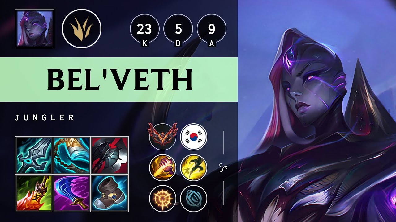 Bel'Veth Jungle vs Evelynn: Quadra Kill, Legendary - KR Grandmaster Patch 14.15