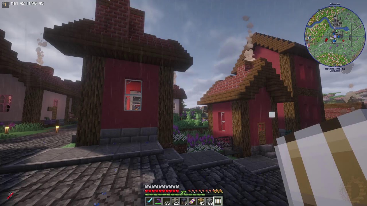 Create Mod Minecraft SMP: Finishing some of our town!