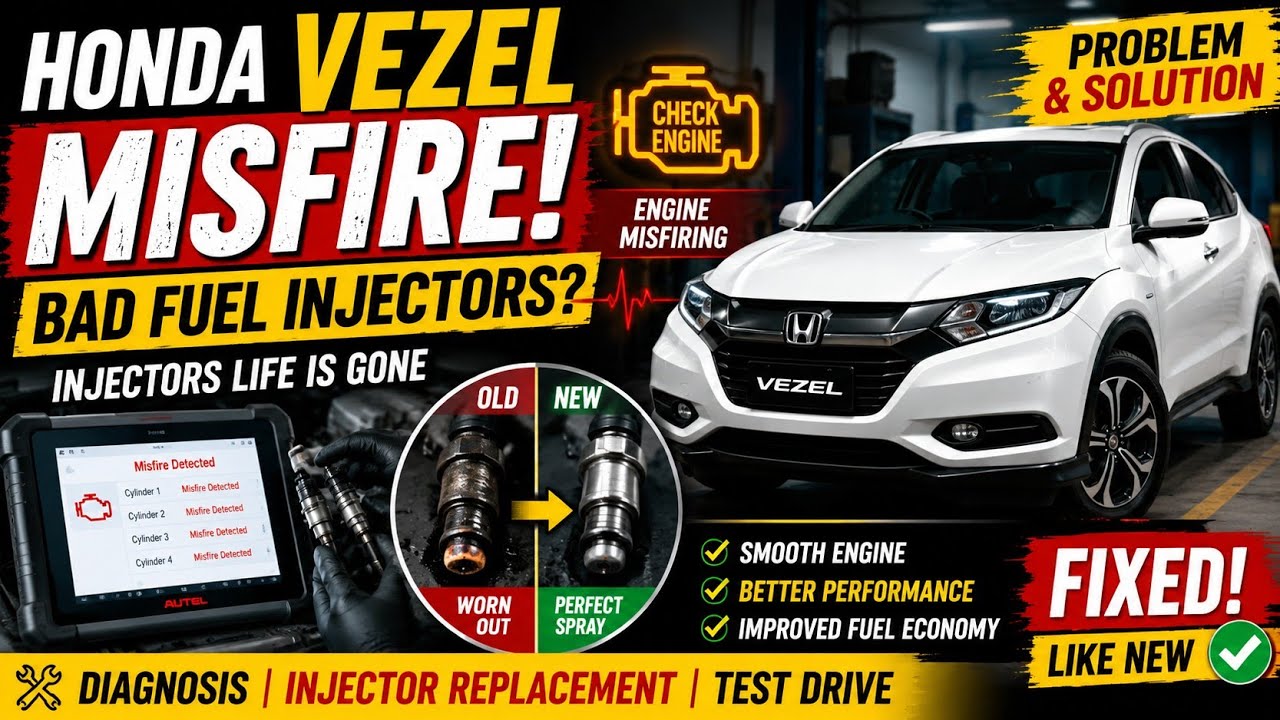 Honda Vezel Random Misfire Problem Cause and Solution With Deep details | P0300 | P0301 | P0304