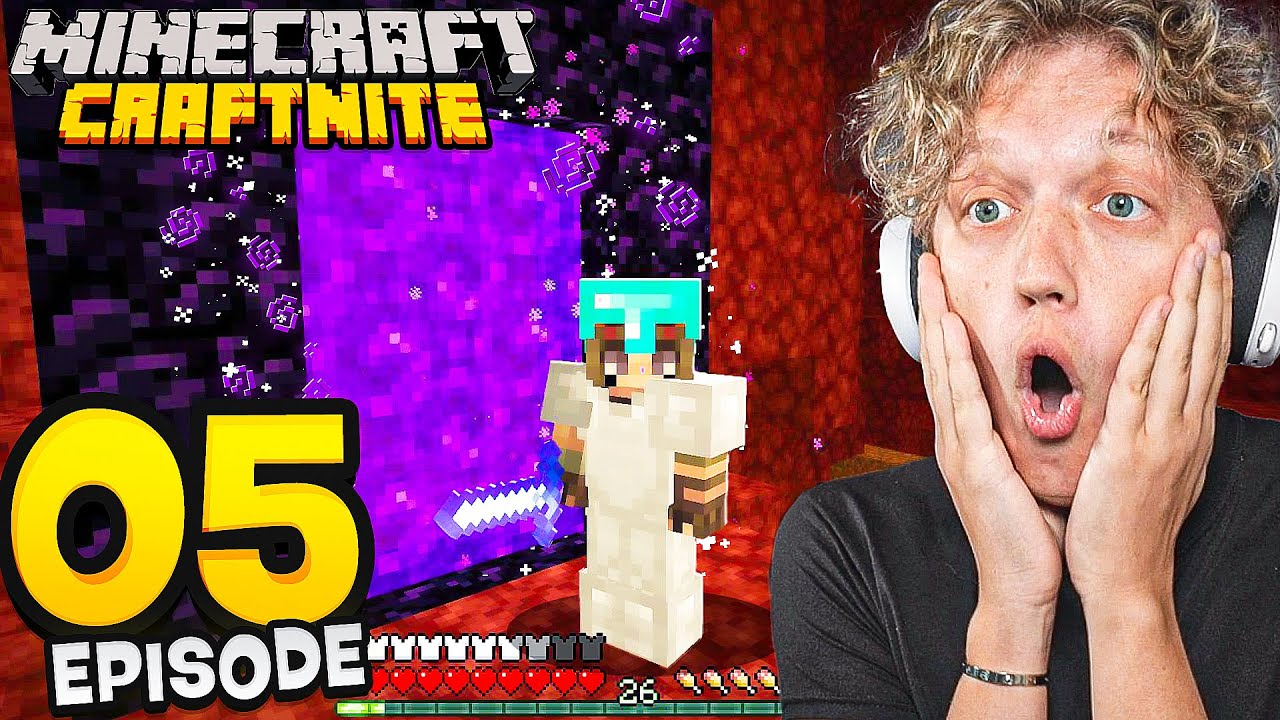 Craftnite 2: Episode 5 - EXPLORING THE NETHER... (bad idea)