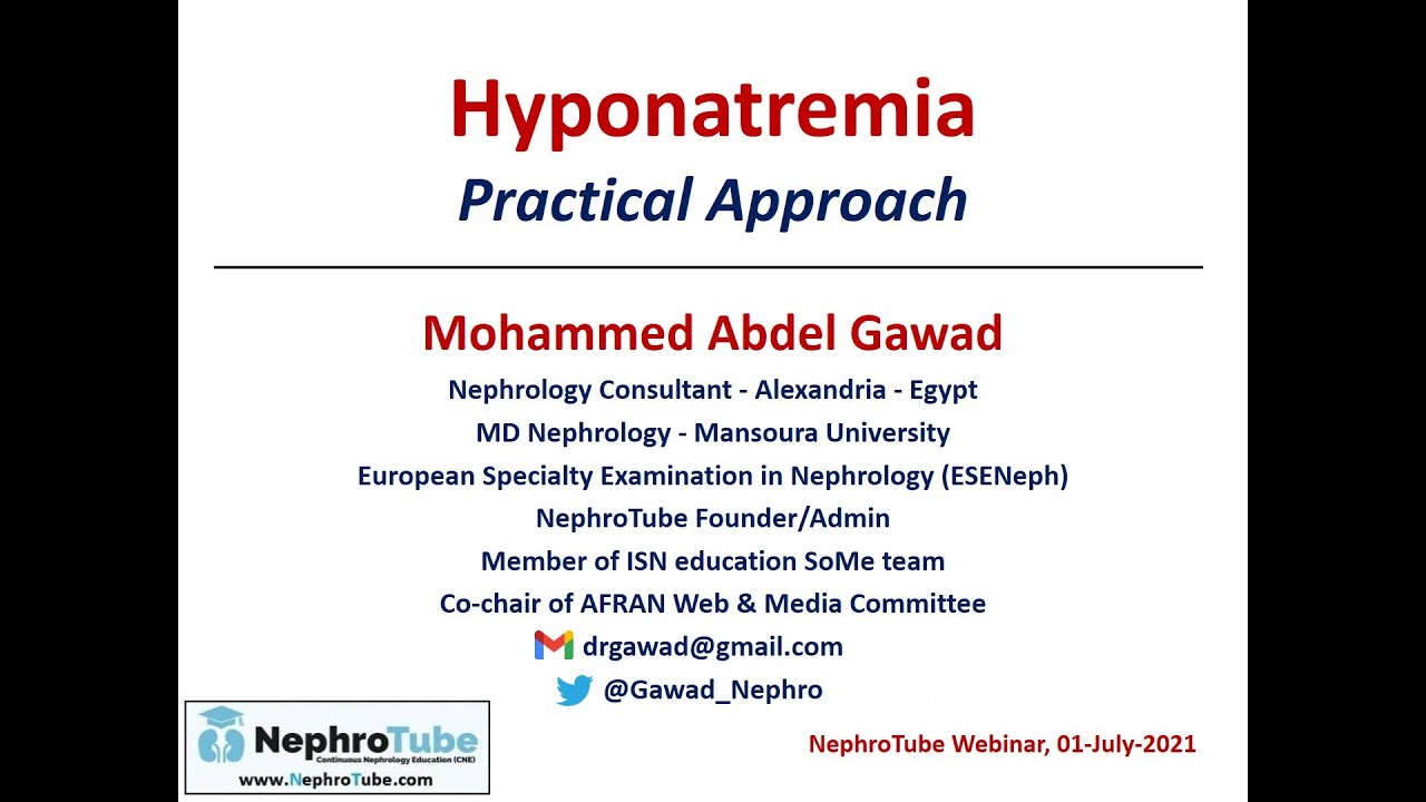 Hyponatremia (Practical Approach) - (Arabic Language) - Dr. Gawad
