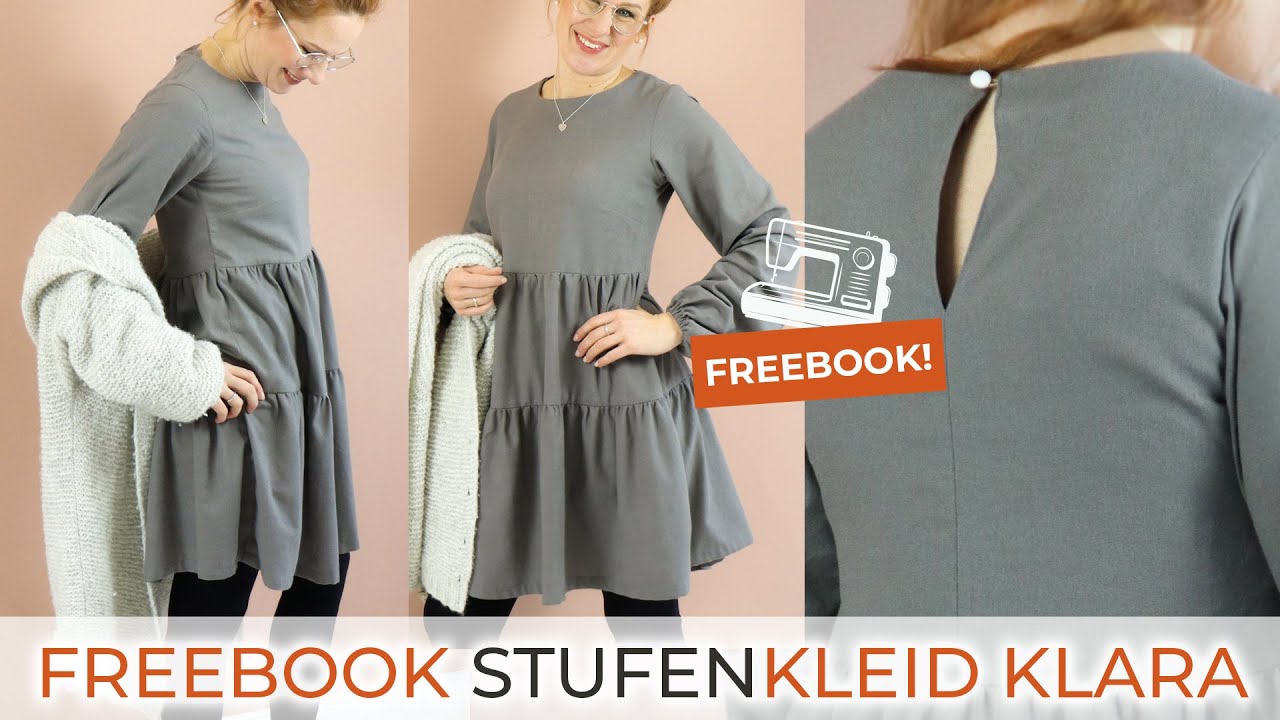 Kleid n&auml;hen &hearts; Freebook Stufenkleid KLARA