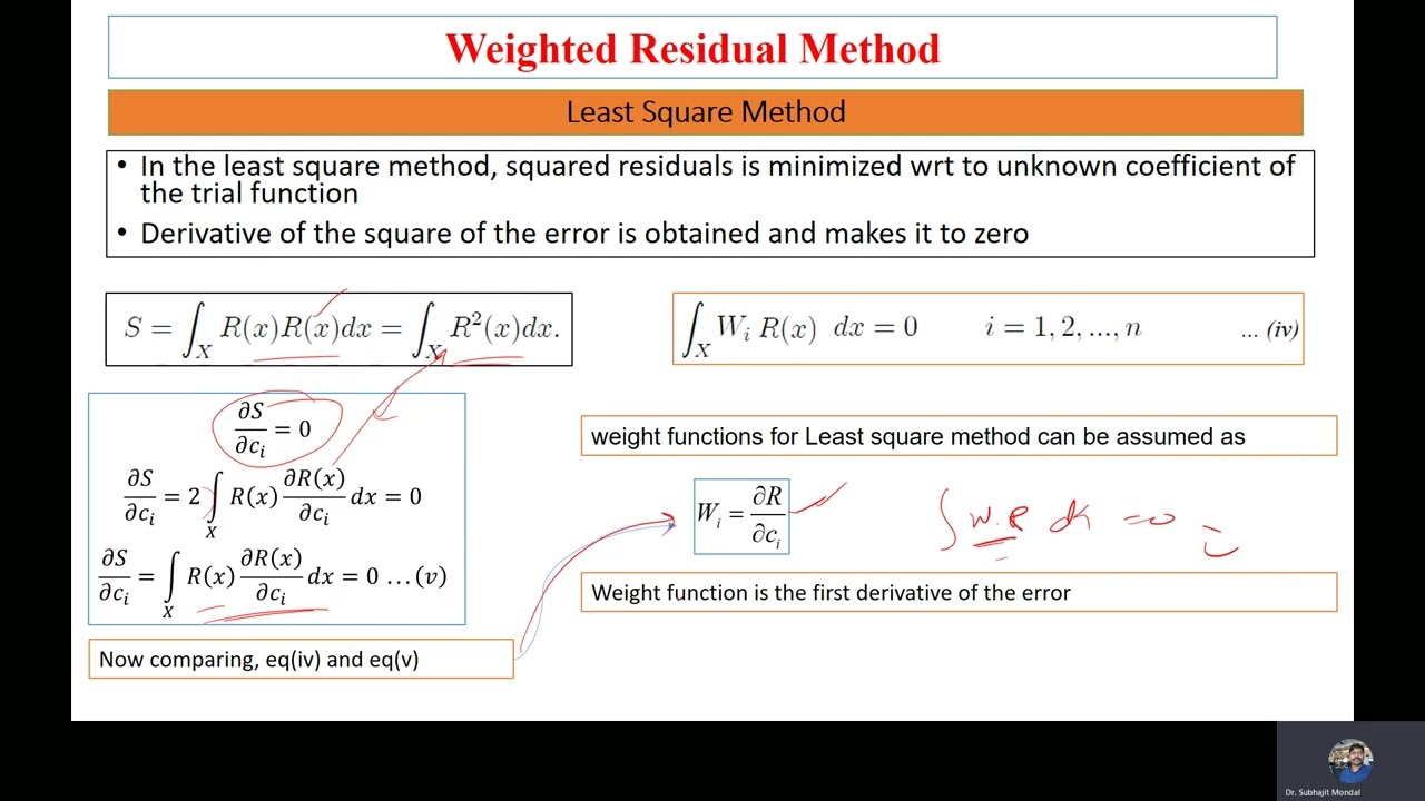 FEM Theory  (Part 1.2-2) Least Square Method(Weighted Residual Method) Using Trigonometric Function