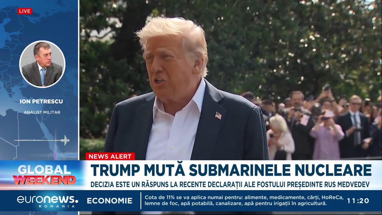 Trump ordonă trimiterea a două submarine nucleare americane în apropierea Rusiei