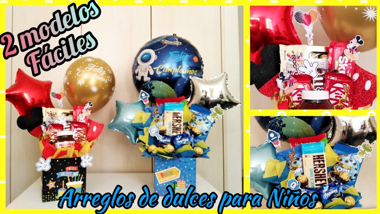Ancheta de cumpleaños para niños * Arreglo de dulces para niños * Arreglo de dulces para cumpleaños