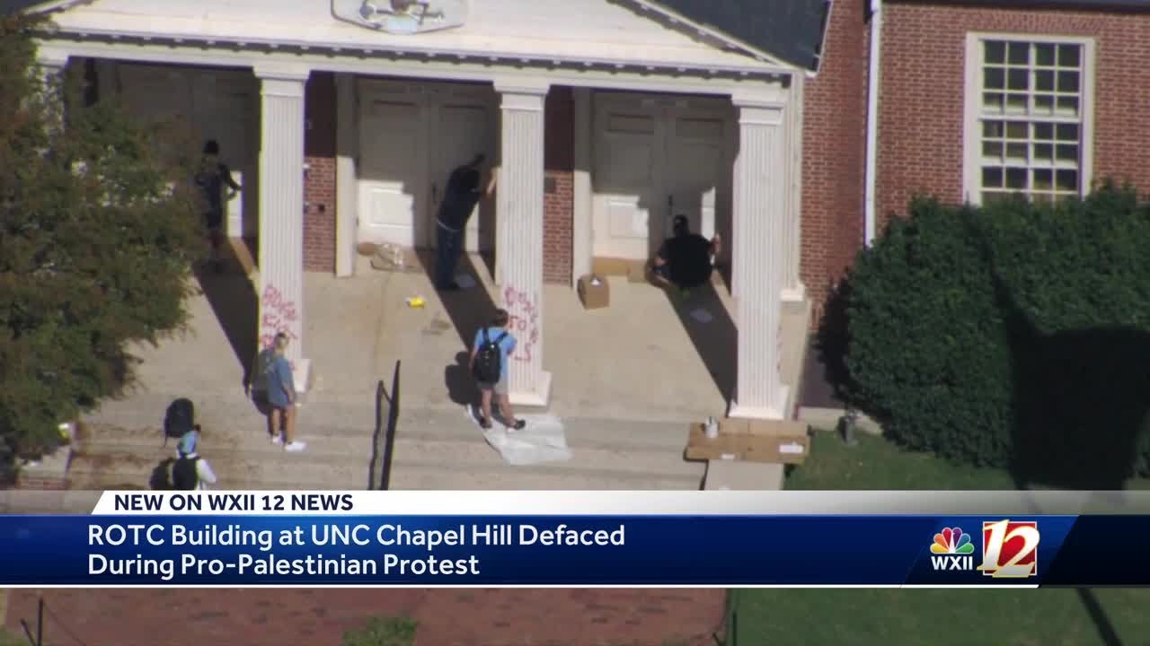 ROTC building at UNC Chapel Hill defaced during pro-Palestinian protest