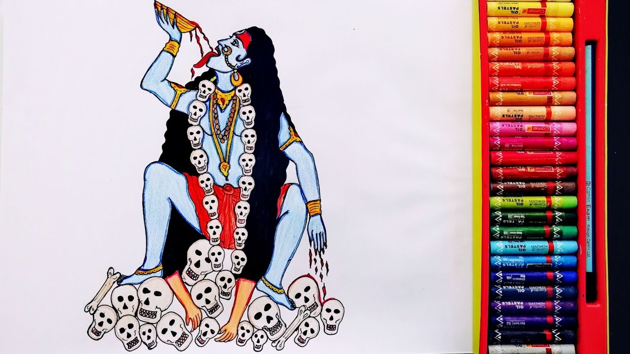 How to Draw Goddess Kaalika  Step By Step | Painting Of Kalratri Mata | Drawing Of MahaKali Mata