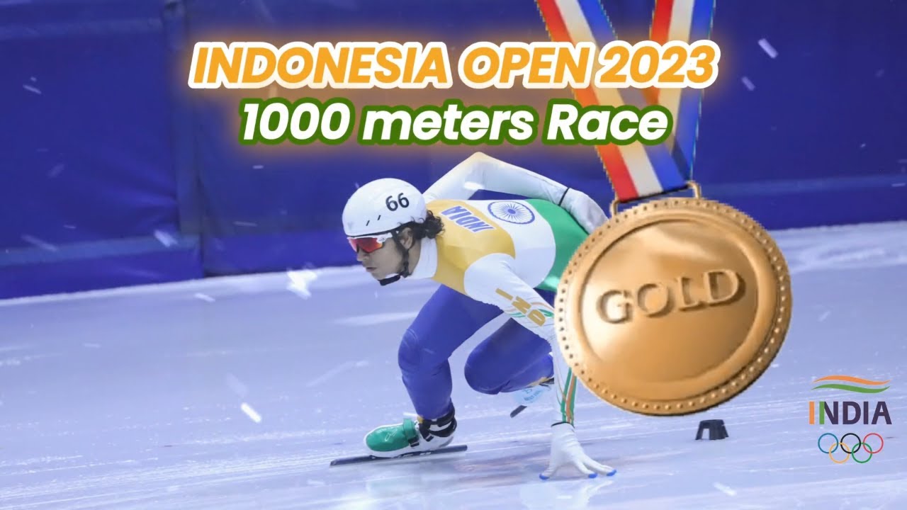 1000m Gold Rush! 🥇 at Indonesia Open 2023: Eklavya Jagal  Short Track Speed Skater Race India