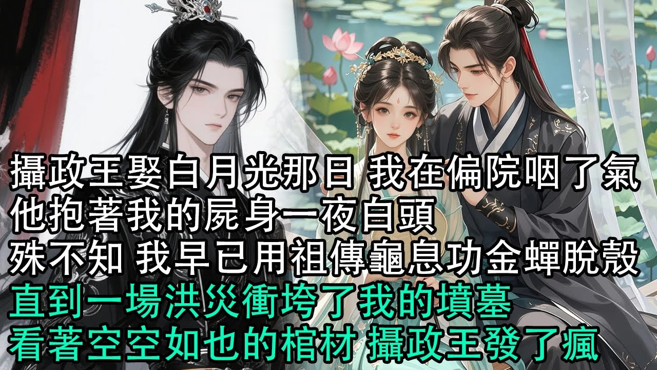 【一口氣看完】攝政王娶白月光那日 我在偏院咽了氣，他抱著我的屍身一夜白頭，殊不知 我早已用祖傳龜息功金蟬脫殼，直到一場洪災衝垮了我的墳墓，看著空空如也的棺材 攝政王發了瘋#古言 #有聲小說 #情感故事