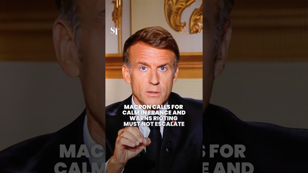French President Emmanuel Macron addresses the nation after unrest