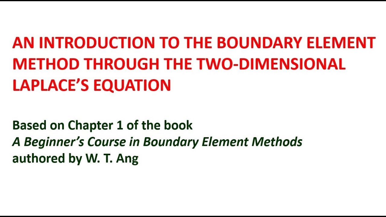 An introduction to the boundary element method through the two-dimensional Laplace's equation