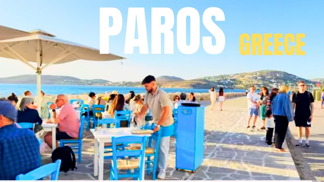 PAROS ISLAND, GREECE - Parikia Walking Tour - Summer Time Video | 4K with Captions