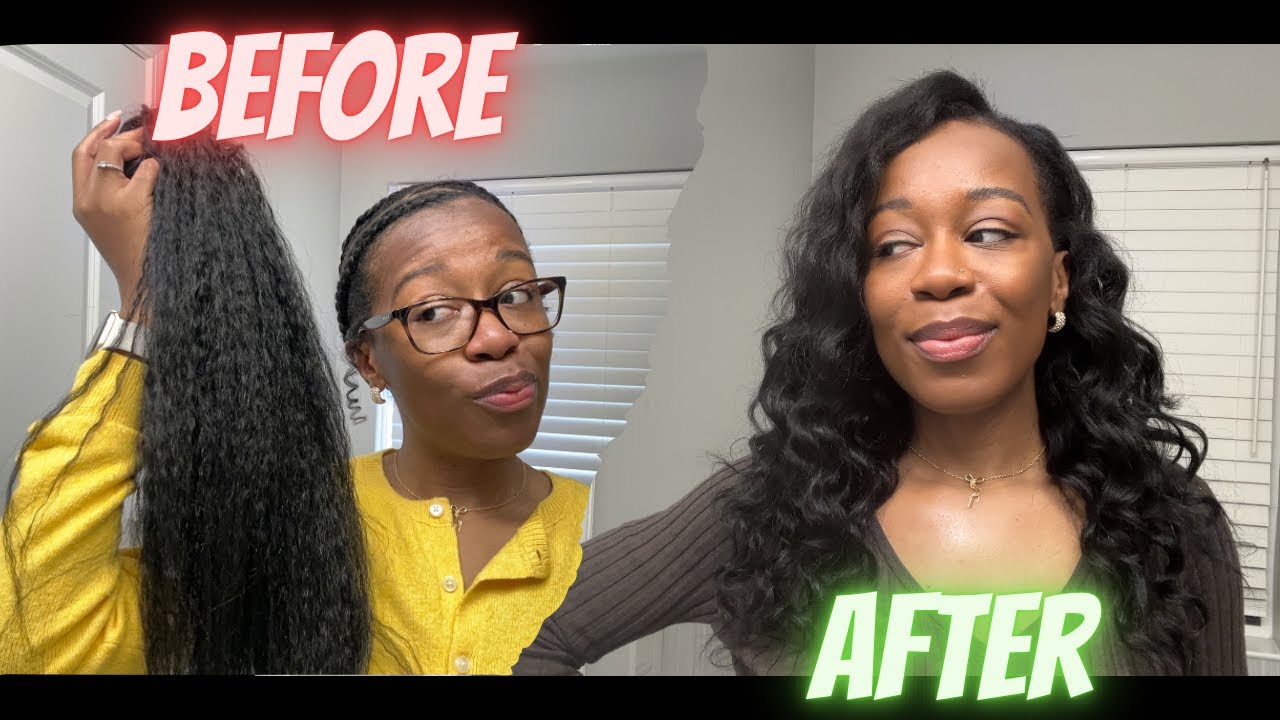 Birthday Glow Up 💅 Kinky Straight U-Part Wig Install on Natural #type4hair  