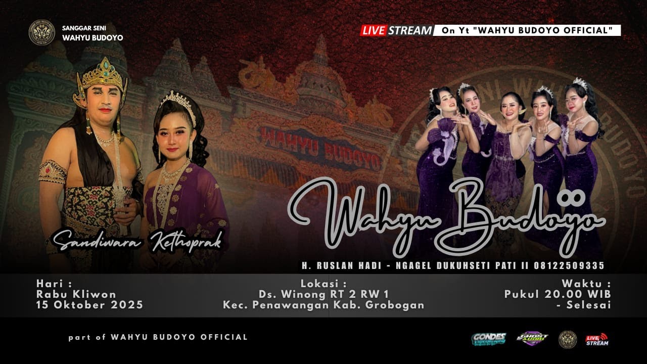 ✅LIVE KETOPRAK WAHYU BUDOYO ::BANJER GETIH MADIUN:: WINONG - PENAWANGAN - GROBOGAN ::15 OKTOBER 2025