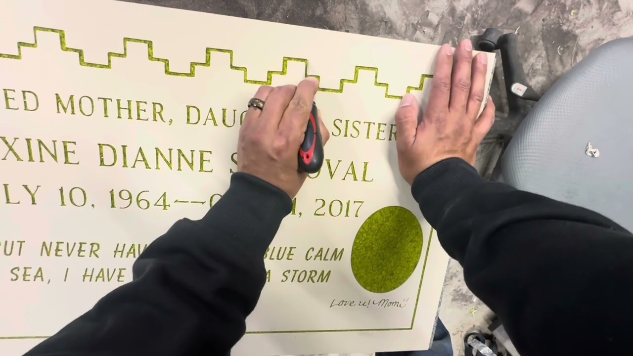 How to Prep and sandblast a granite headstone.