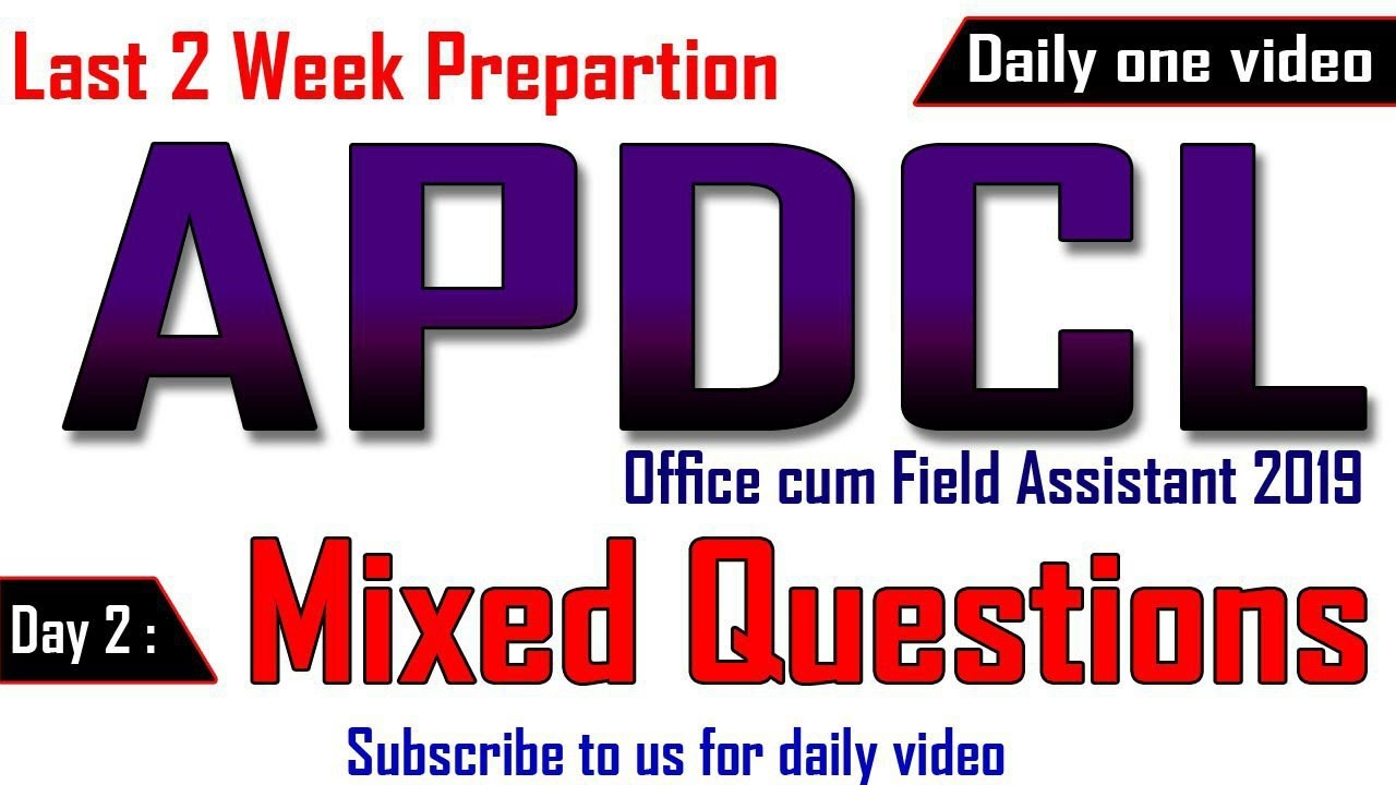 Apdcl exam 2019 /Last 2 week study plan /Model Paper - 2
