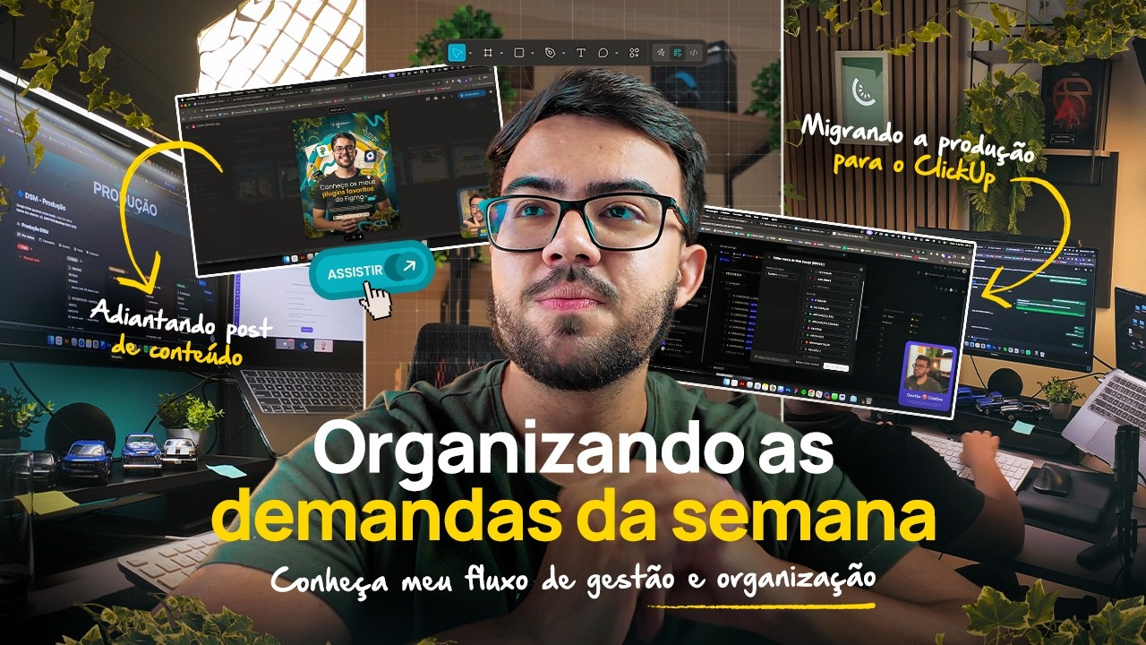 Organizando as demandas de design da semana (migrei a gestão para o ClickUp) | VLOG