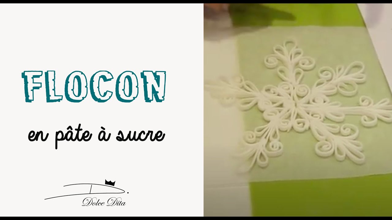 ❄️ FLOCON DE NEIGE EN PÂTE À SUCRE technique du QUILLING pour Gâteaux CAKE DESIGN Patron à imprimer