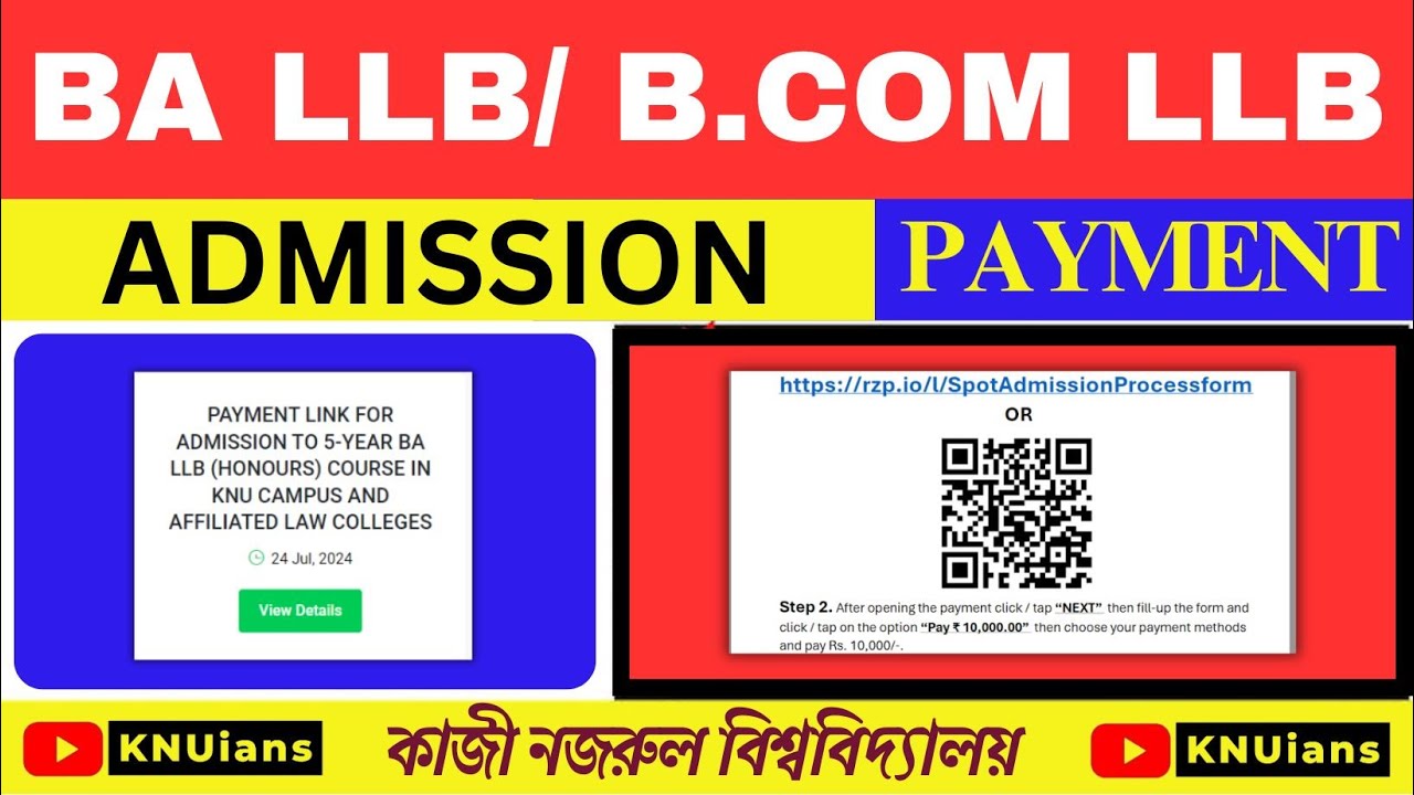 PAYMENT LINK FOR ADMISSION TO 5-YEAR BA LLB (H) COURSE IN KNU CAMPUS AND AFFILIATED LAW COLLEGES
