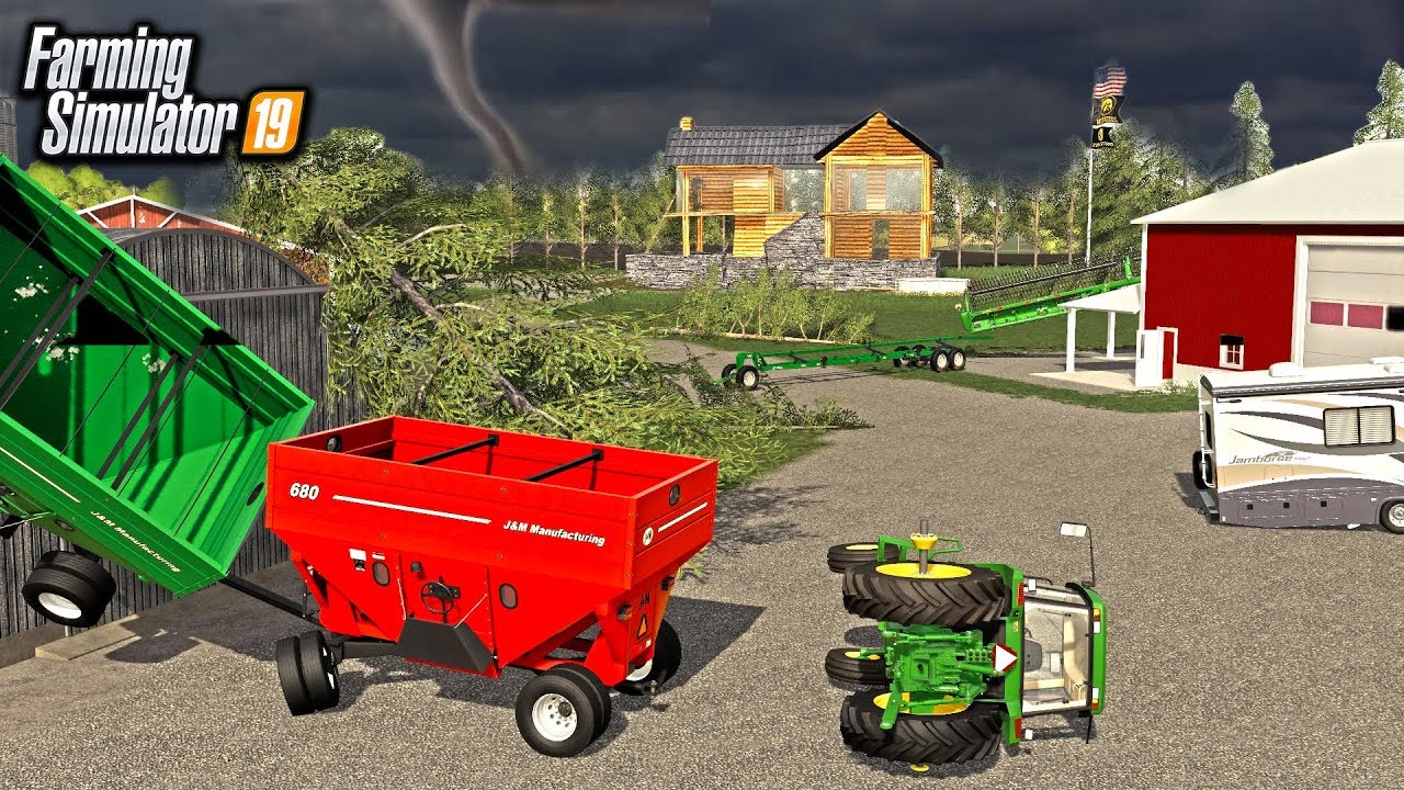 TORNADO RIPS THROUGH FARM! (BUILDINGS & EQUIPMENT DESTROYED) | FARMING SIMULATOR 2019