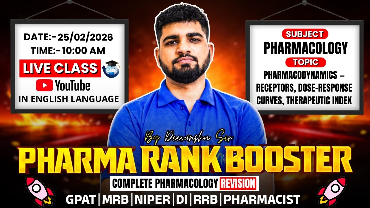 L-4- Pharmacodynamics (Receptors, Dose Response curves) Pharma Rank Booster Series Complete Revision