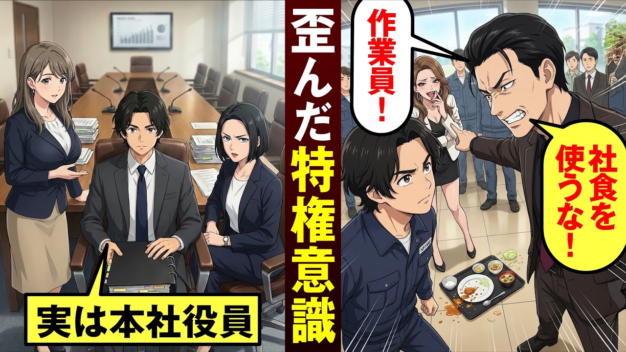 【漫画】作業服で社員食堂を利用→「偉そうに社食を使うな！」元上司が罵声→現在の俺の正体を明かすと...【恋愛スカッとマンガ動画】