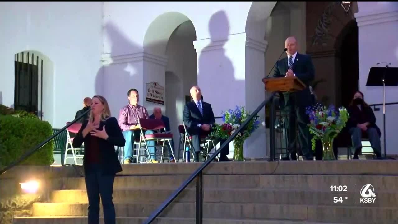 Memorial for fallen SLOPD officer held in downtown SLO Friday evening