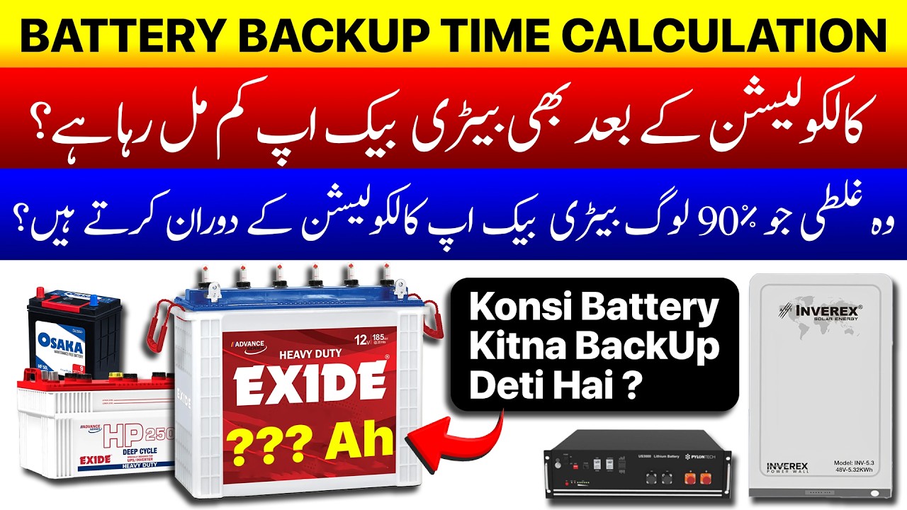 Battery Backup Time Calculation Formula | Complete Guide to Battery Size & Backup Time | Battery Ah