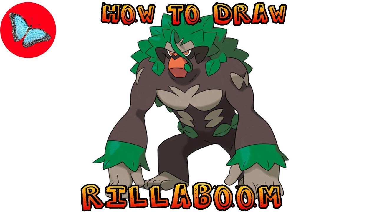 How To Draw Pokemon - Rillaboom | Drawing Animals