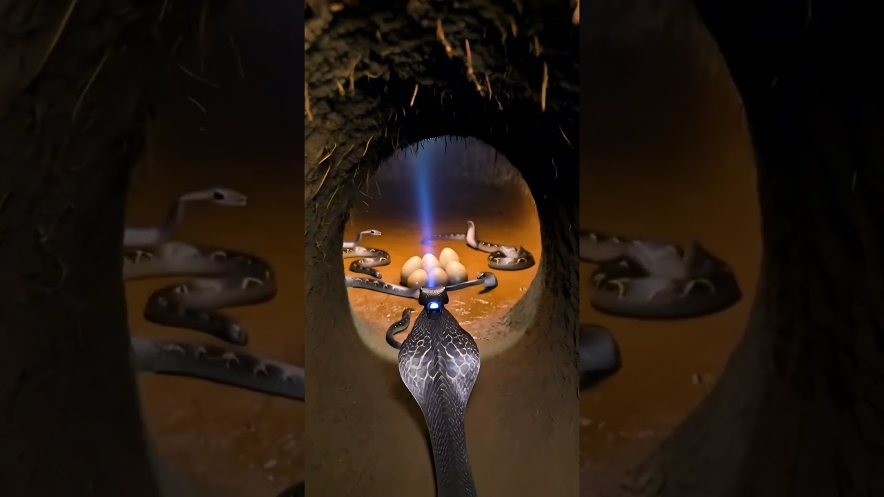 Mounted Camera on a Baby King Cobra &ndash; Exploring Its Secret Burrow