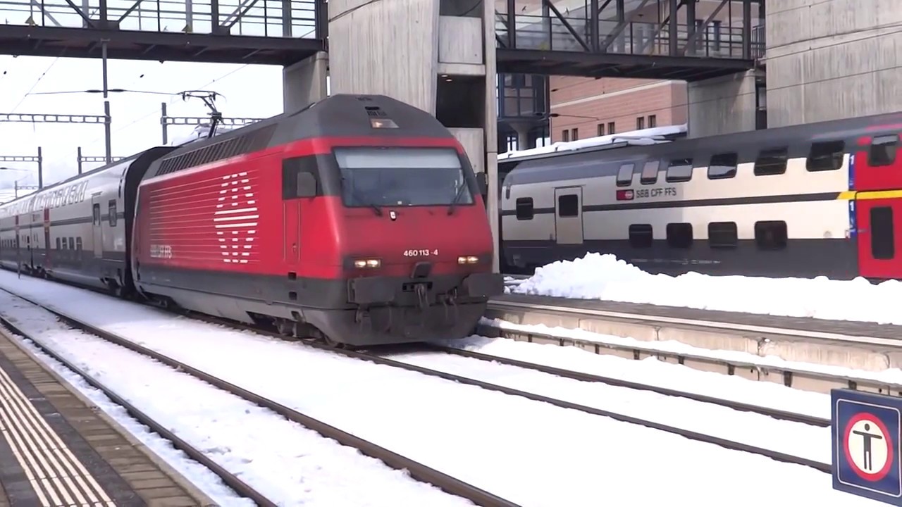 Bahnverkehr Schweiz: Spiez - BLS und SBB - Februar 2013