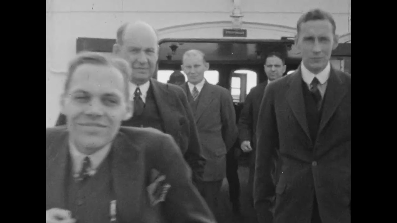 Home movie 4 by Leon Cook, July 1935, Stockholm, races and at sea (on the Berengaria?)
