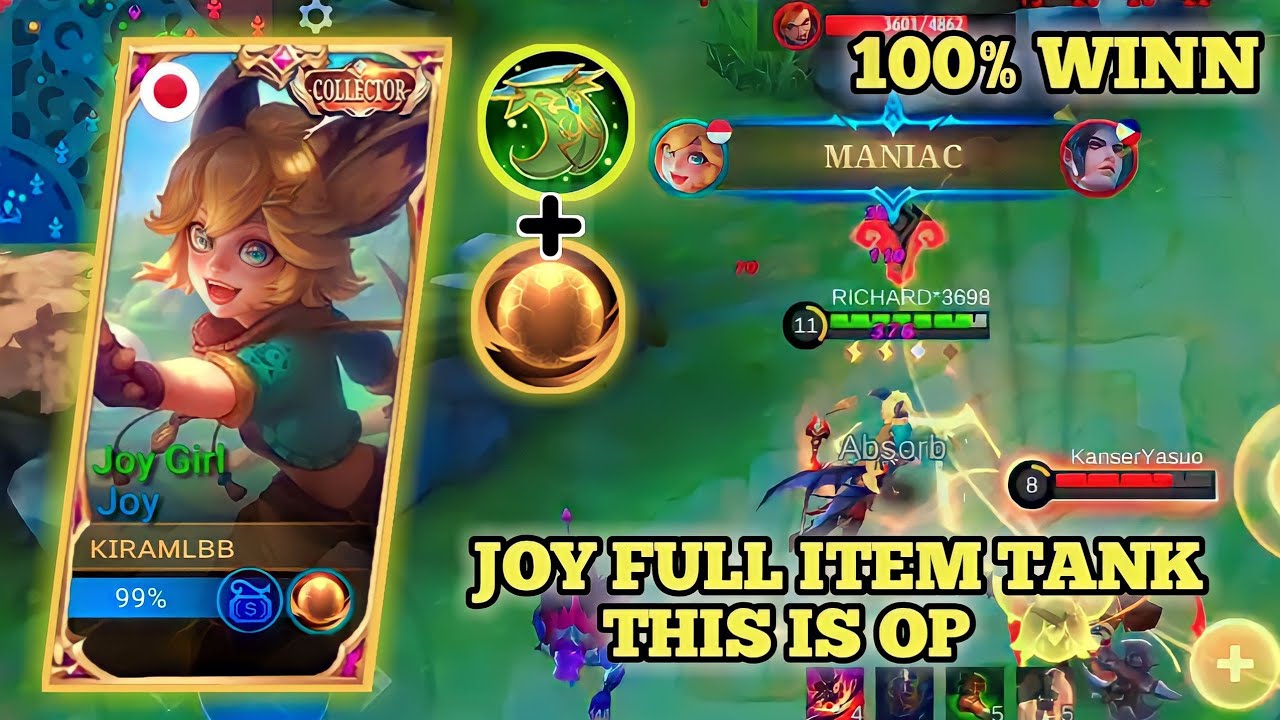 NEW META JOY BUILD TANK!!  THIS IS OP JOY FULL ITEM TANK | JOY MOBILE LEGEND