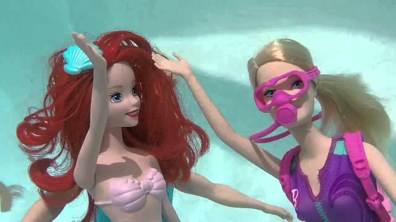 Barbie and Mike The Super Merman ✯ Barbie I Can Be Scuba Diver with Ariel Mermaid Doll DisneyCarToys