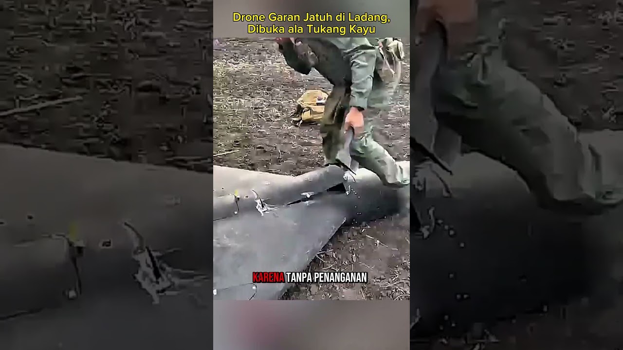 Prajurit Ukraina Memeriksa Drone Garand yang Jatuh. #edukasimiliter
