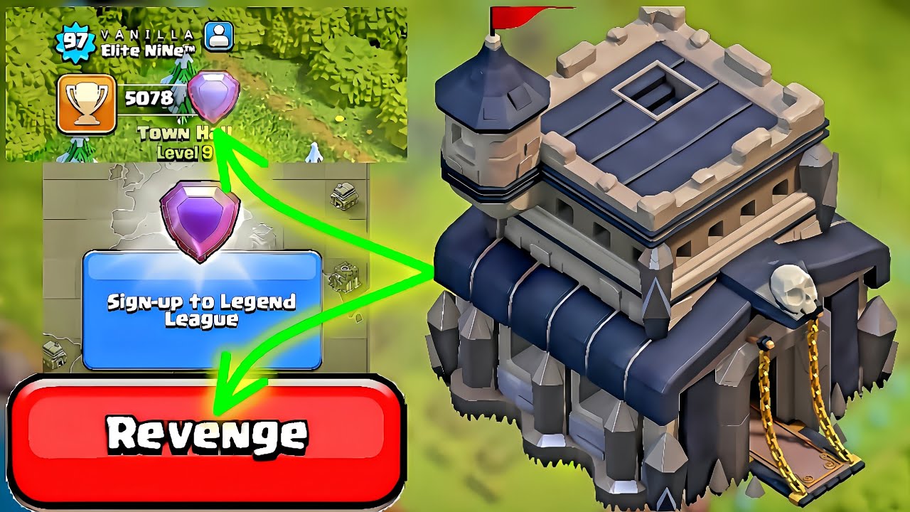 Th9 5078💜|Th9 Legend League Sign Up Attacks|Th9 Uses Revenge Button in Legend League#clashofclans