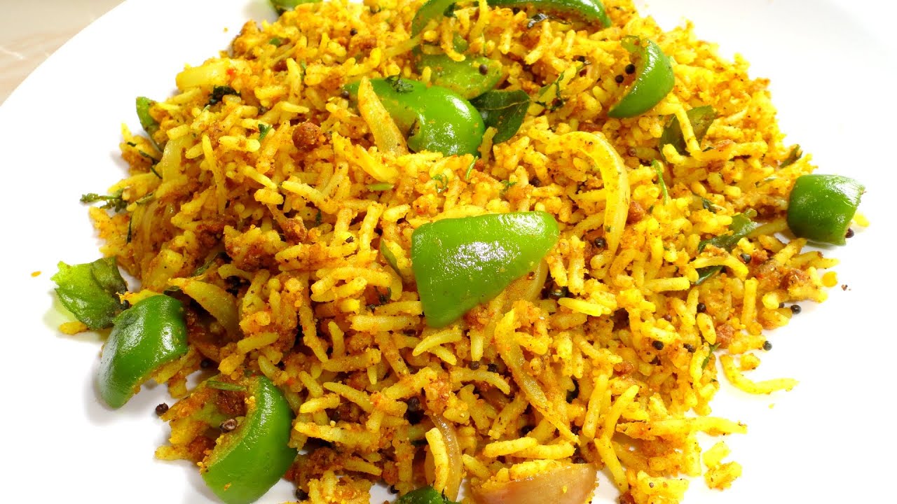 Capsicum Rice | How To Make Capsicum Fried Rice | Capsicum Pulao Recipe | Cookingrecipes4u