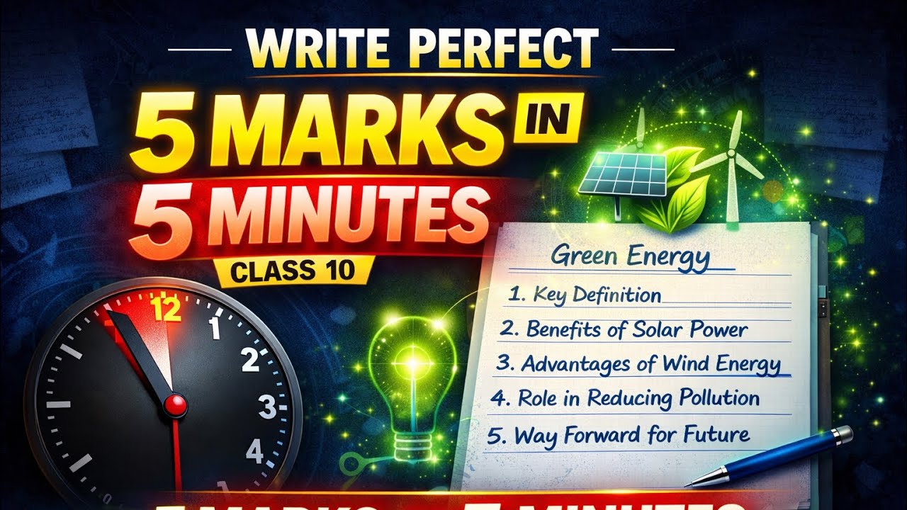 Write This answer for any Question of Towards Green Energy | Class 10th Score Booster Series | Sci 2