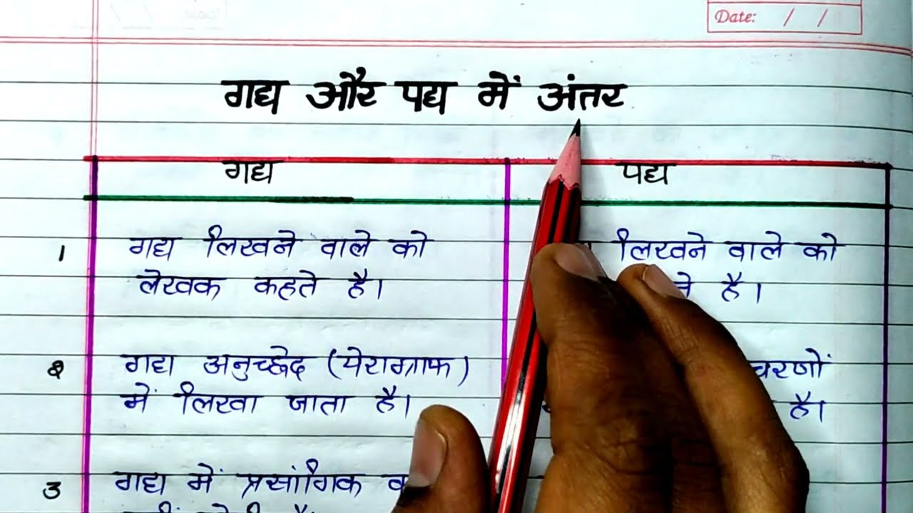गद्य और पद्य में अंतर| Gadh aur pad mein antar| Gadh aur pad| Gadh vs pad| Gadh aur pad me antar