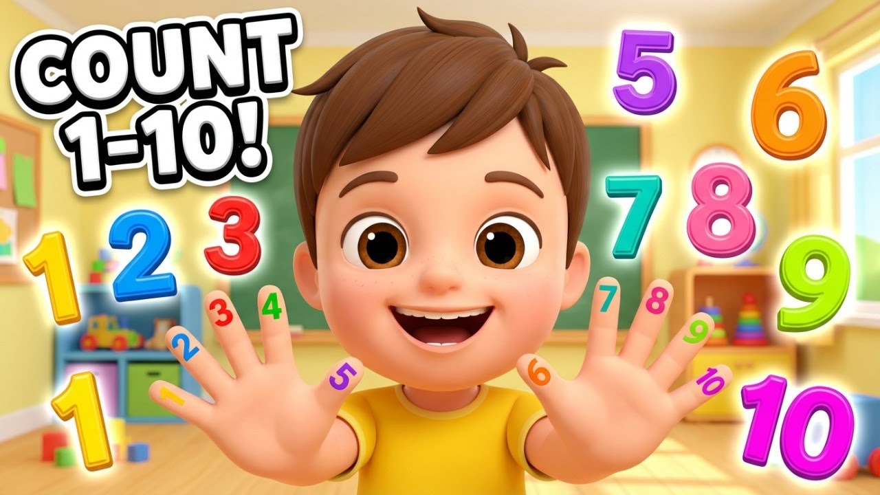 Count with Fingers! 🖐️ Learn Numbers 1-10 (Slow & Fun Song)