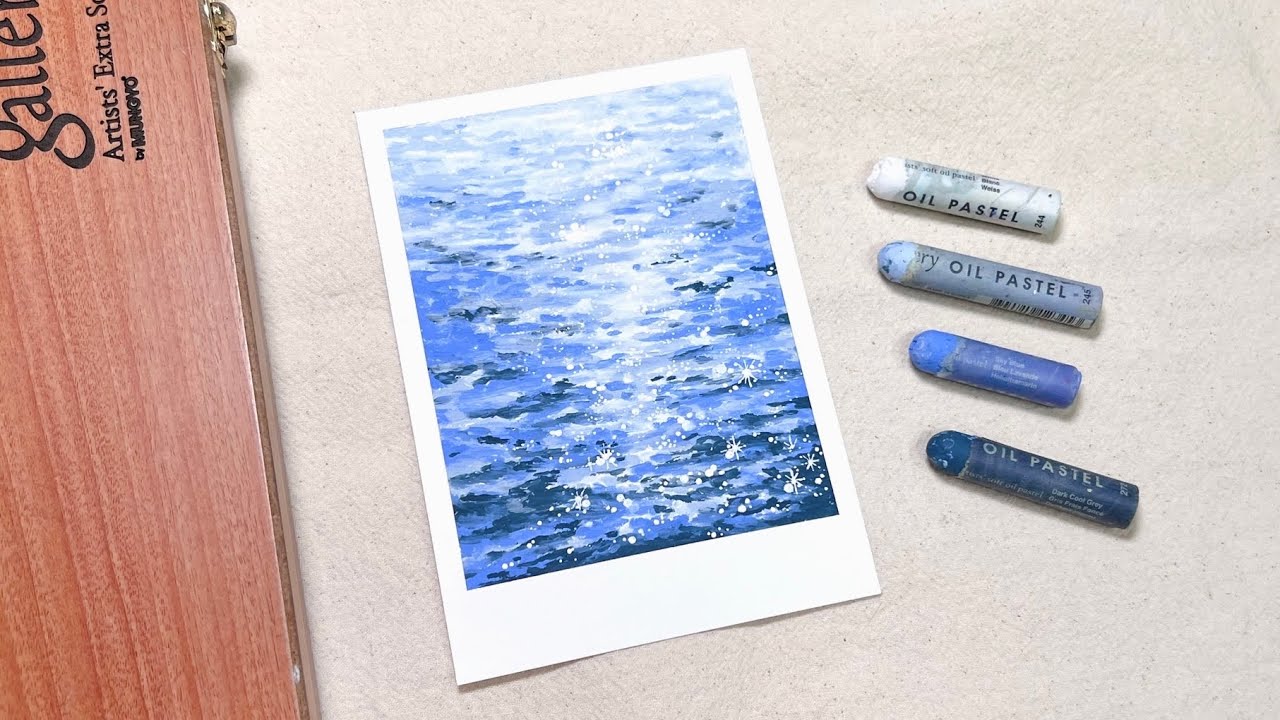 오일파스텔로 반짝반짝 윤슬 그리기✨🫧 | Oil pastel Drawing