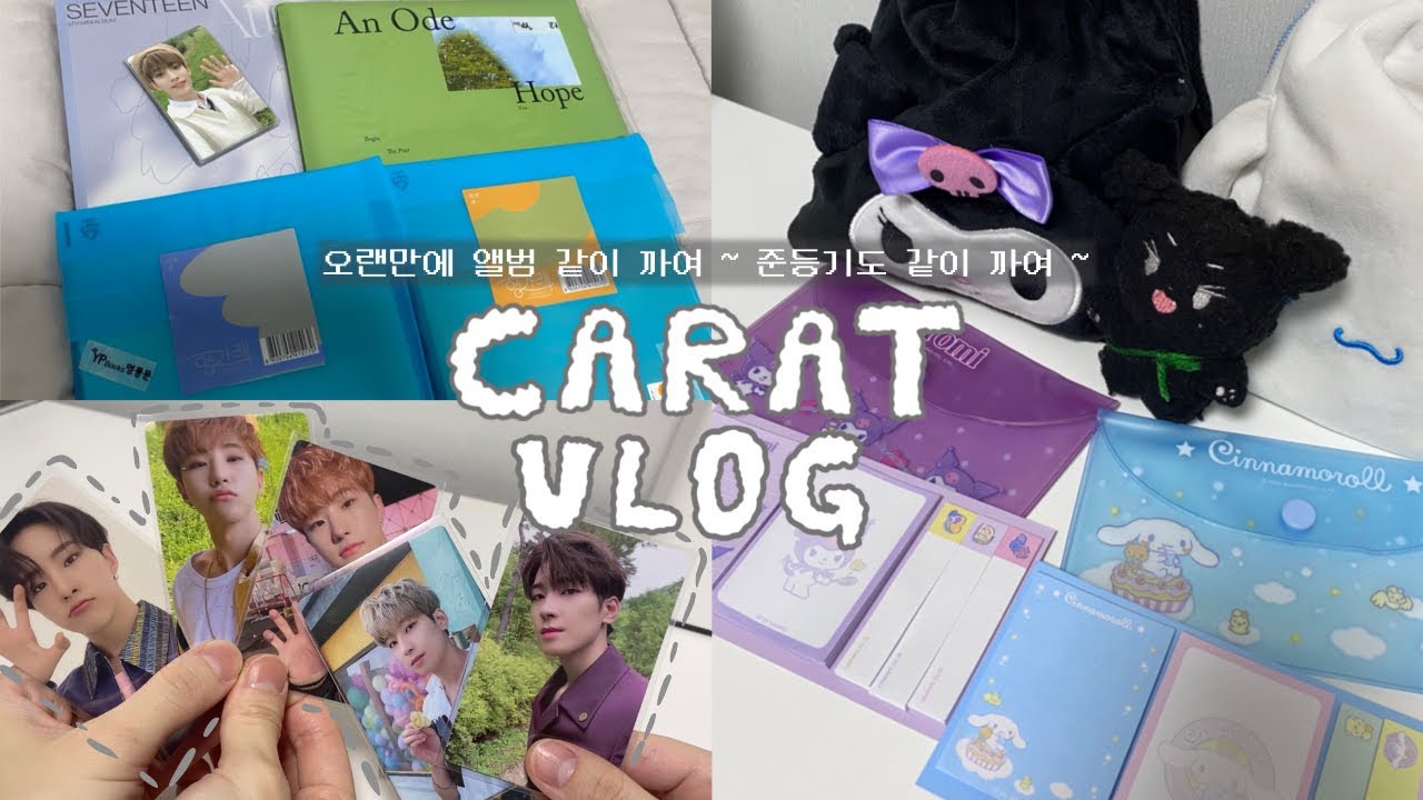 [캐럿로그] 오랜만에 앨범깡 같이 하시궜어요 ? 준등기깡도 하실래요 ?  | 준등기깡 앨범깡 택배깡 | 캐럿 브이로그